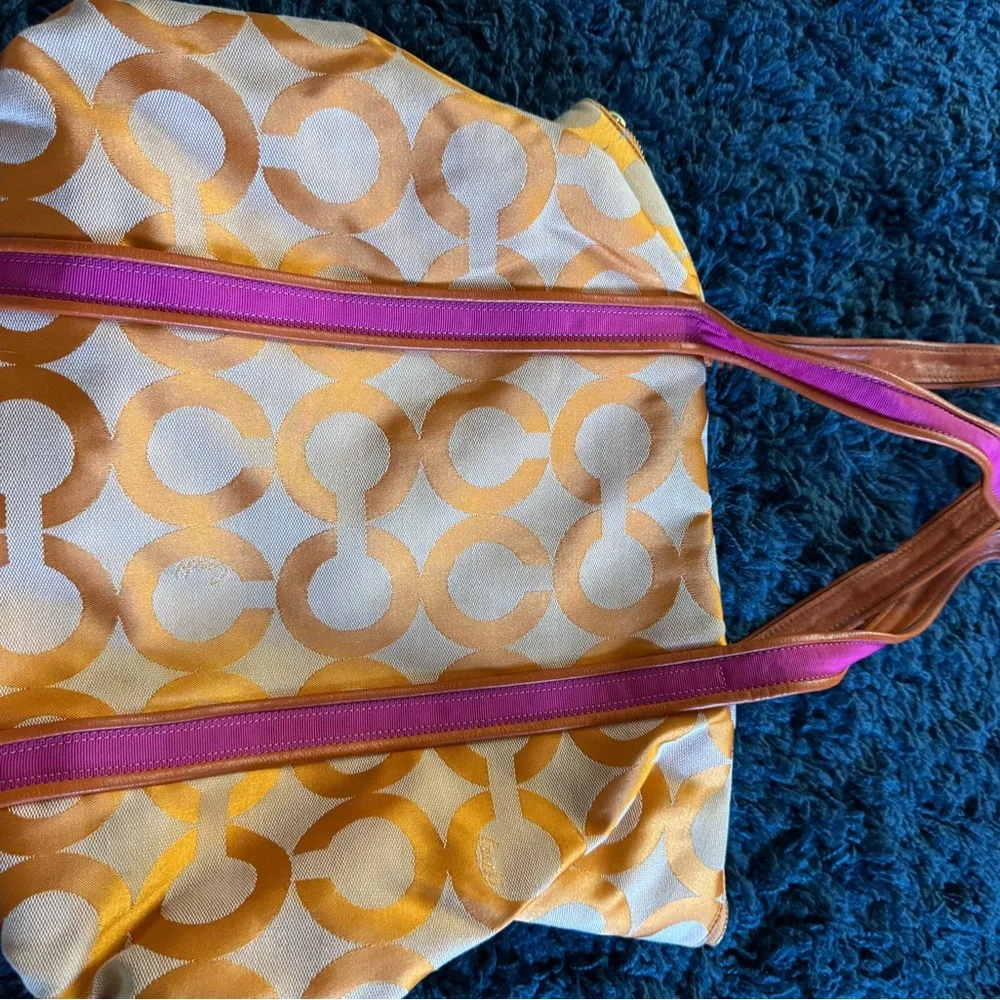 Y2K Coach Poppy op art glam tote shoulder bag - Picture 5 of 5